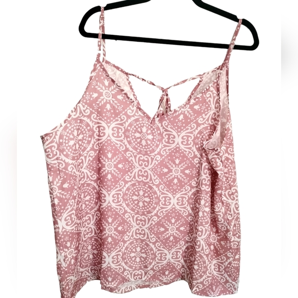 Pink and white boho summer tank top size 2XL - Picture 5 of 5